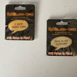 Enesco Halloween-isms Pins - Cream and Black